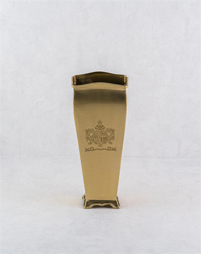 Lmd Engrave Kare Gold Vazo 11X11X26Cm