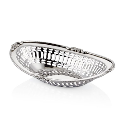 Lmd Jaalı Oval Gümüş Ekmeklik 24X17X5,5 Cm
