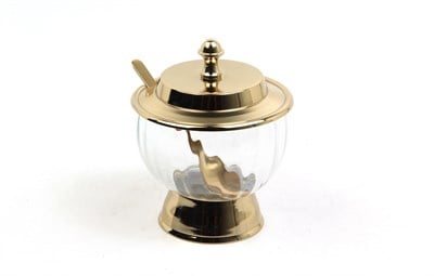 Lmd Optık Cam Gold Kapaklı Sekerlık 13x13x13,5 Cm