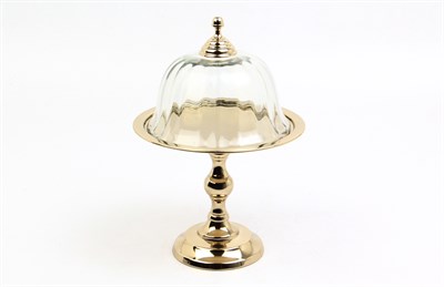 Lmd Optık Cam Yuvarlak Gold Ayaklı Kek Standı20x20x30 Cm