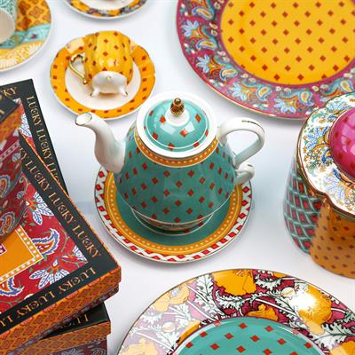 Lucky Art Elıana Bone Tek Kısılık Demlık & Fıncan Set