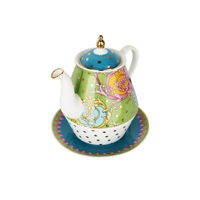 Lucky Art Estelle Bone Tek Kısılık Demlık & Fıncan Set