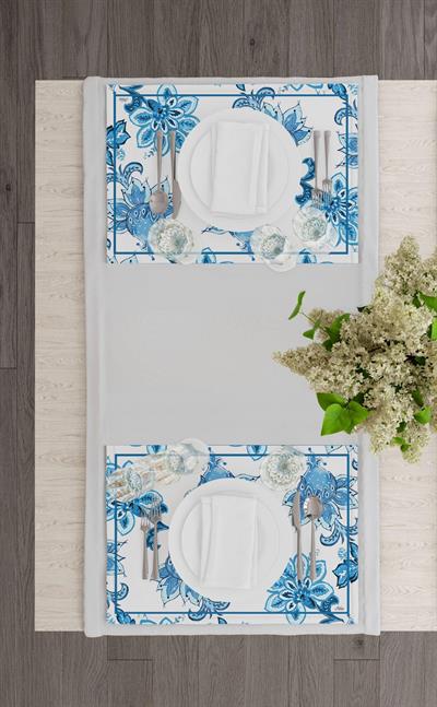 Mia Blue Blanc Amerikan Servis 6 Lı Set - 50 X 35 Cm