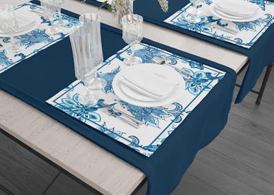 Mia Blue Blanc Amerikan Servis 6 Lı Set - 50 X 35 Cm