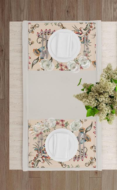 Mia Flower- 2 Amerikan Servis 6 Lı  Set - 50 X 35 Cm