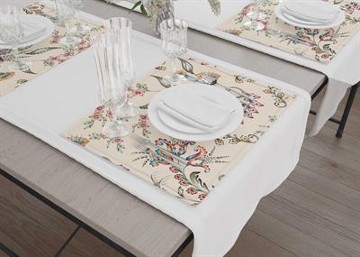 Mia Flower- 2 Amerikan Servis 6 Lı  Set - 50 X 35 Cm