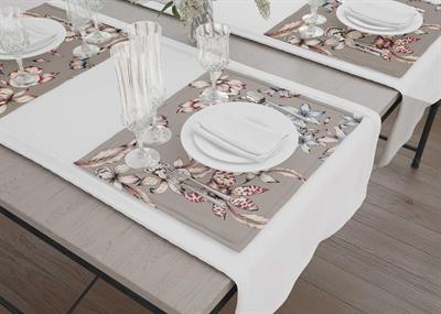 Mia Flower- 3 Amerikan Servis 6 Lı Set - 50 X 35 Cm