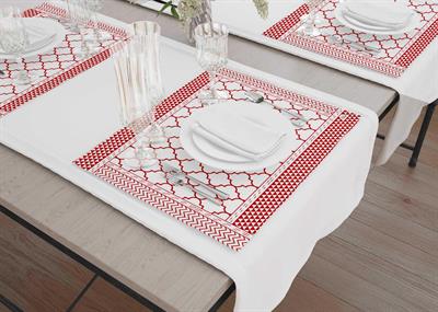 Mia Geometric -2 Amerikan Servis 6 Lı Set - 50 X 35 Cm