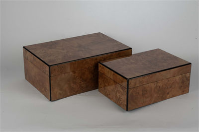 Mikasa 2 Li Siyah Şeritli Kahve Dek Kutu 24x16x10cm30x20x12cm