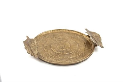 Mikasa Antik Gold Yaprak Kulplu Tepsi 42x35x6cm