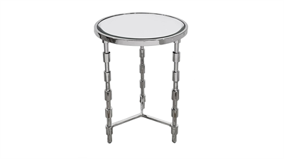 Mikasa Aynali Metal Ayaklı Yuvarlak Sehpa 41x66cm