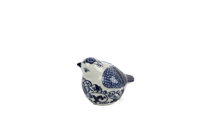 Mikasa Blue Blanc Kuş Dek Obje 15x12cm