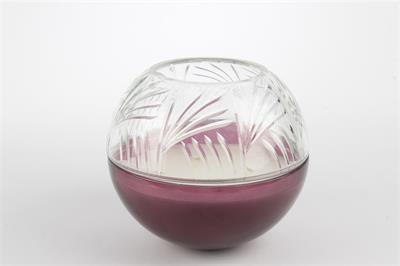 Mikasa Bordo Cam Kapaklı Mum 18X16 Cm