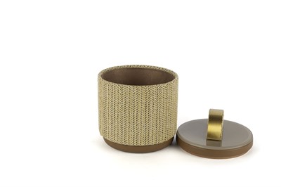 Mikasa Cappuccıno Rafya Gold Kapaklı Kutu 14x19cm