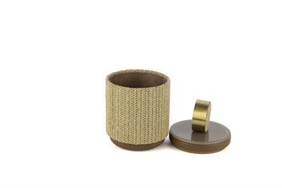 Mikasa Cappuccıno Rafya Gold Kapaklı Kutu 12x20cm