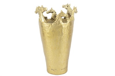 Mikasa Gold At Dekorlu Metal Vazo 25x43cm