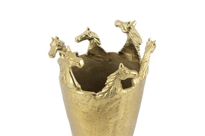 Mikasa Gold At Dekorlu Metal Vazo 25x43cm