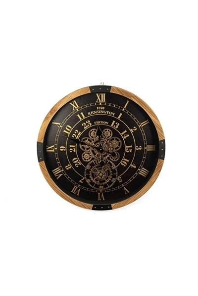 Mikasa Gold Siyah Ahşap Duvar Saati 64X8Cm