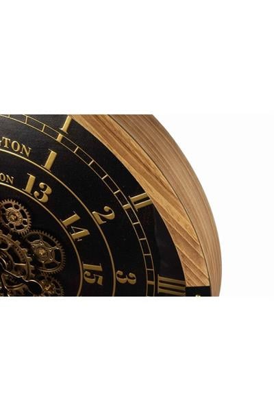Mikasa Gold Siyah Ahşap Duvar Saati 64X8Cm