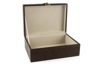 Mikasa Kahve Gold Kulplu Deri Kutu 26X19X10 Cm