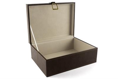 Mikasa Kahve Gold Kulplu Deri Kutu 30X23X12 Cm