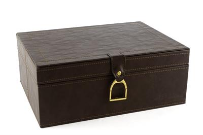 Mikasa Kahve Gold Kulplu Deri Kutu 30X23X12 Cm