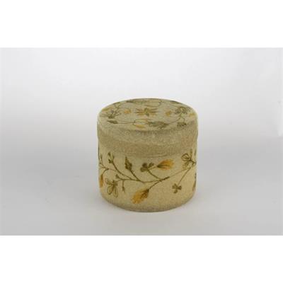 Mikasa Krem Kadife Çiçekli Cam Mum Bergamot 11X19Cm