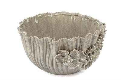 Mikasa Orkide Çiçekli Krem Seramik Vazo14*27 Cm