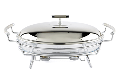 Mikasa Perle Çelik Kapaklı Oval Isıtıcılı Servis 46x25x21cm