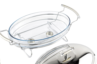 Mikasa Perle Çelik Kapaklı Oval Isıtıcılı Servis 46x25x21cm