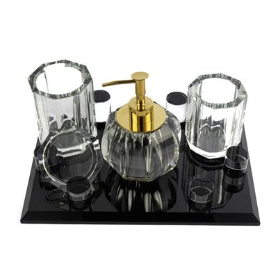 Mikasa Siyah Clear 4 Prc.Banyo Seti 30*21 Cm