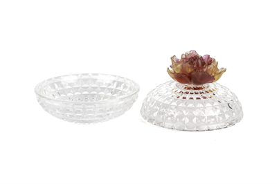 Mikasa Turuncu Çiçekli Cam Şekerlik 15x14cm