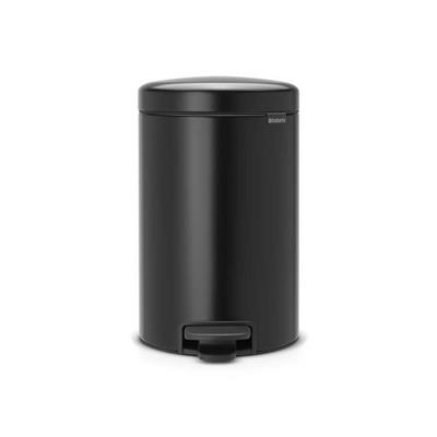 Newıcon Matt Black Pedallı Çöp Kutusu 12 L