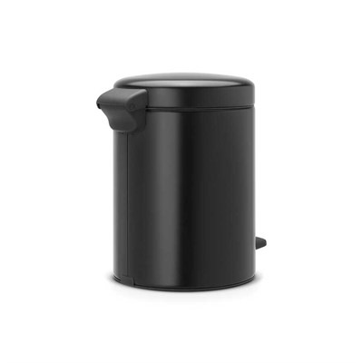 Newıcon Matt Black Pedallı Çöp Kutusu 5l