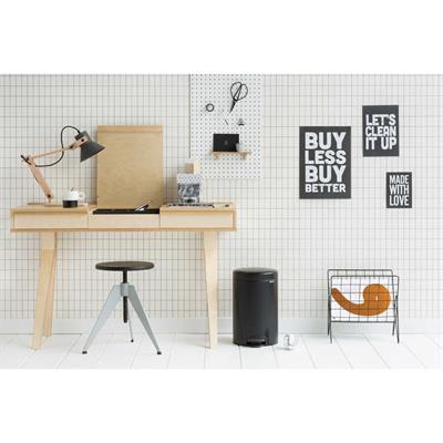 Newıcon Matt Black Pedallı Çöp Kutusu 12 L