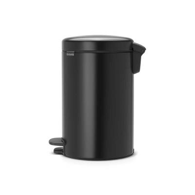 Newıcon Matt Black Pedallı Çöp Kutusu 12 L