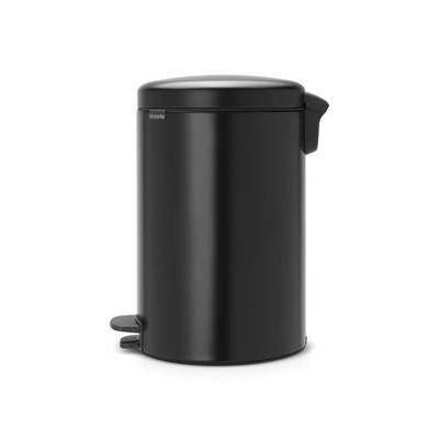Newıcon Matt Black Pedallı Çöp Kutusu 20l