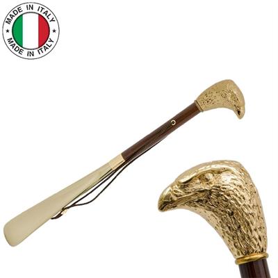 Pasotti Gold Renk Kartal Figürlü Kahverengi/Gold Ayakkabı Çekeceği