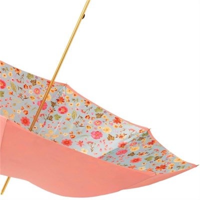 Pasotti Pembe Çiçek Desenli Pirinç Saplı Şemsiye 93 Cm