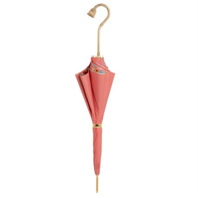 Pasotti Pembe Çiçek Desenli Pirinç Saplı Şemsiye 93 Cm