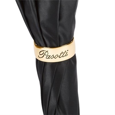 Pasotti Siyah Kaplan Çizgili Çift Kat Kumaş Unisex Şemsiye 93 Cm