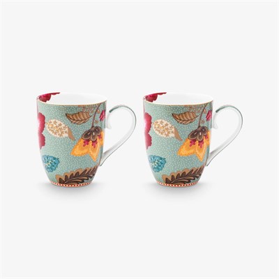 Pip Studio Fantasy Blooming Tales Mavi Porselen Kupa Seti 350 Ml