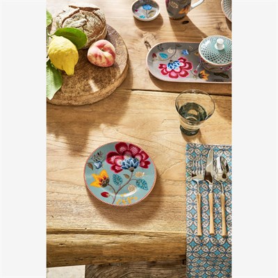 Pip Studio Fantasy Blooming Tales Mavi Porselen Pasta Tabağı 17 Cm