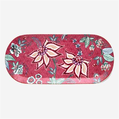 Pıp Studıo Flower Festival Kırmızı Oval Kek Servis Tabağı 33 Cm