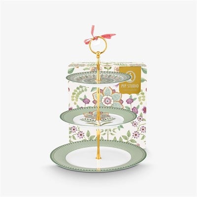Pip Studio Lily & Lotus Eşil Porselen Kek Standı 26,5 Cm
