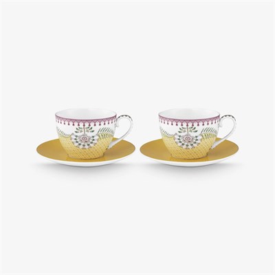 Pip Studio Lily & Lotus Sarı Porselen Çay Fincan Seti 280 Ml