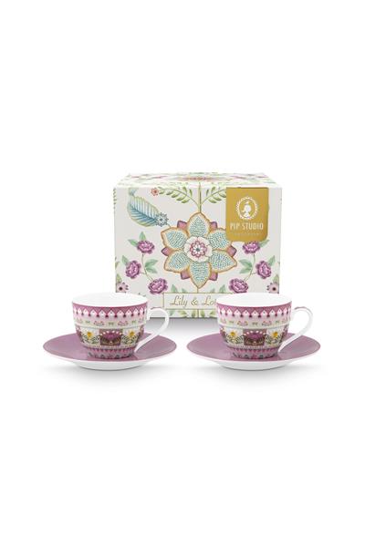Pıp Studıo Lotus Collectıon Mor Porselen Kahve Fincan Seti 120 Ml