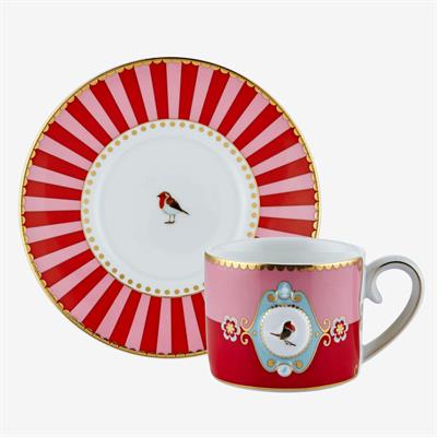 Pip Studio Love Birds Collection Kırmızı Porselen Kahve Fincanı