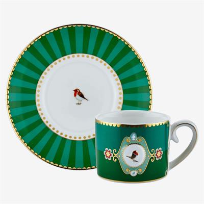 Pip Studio Love Birds Collection Yeşil Porselen Kahve Fincanı