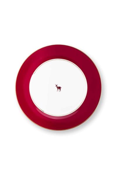 Pıp Studıo Love Birds Geyikli Kırmızı 26.5 Cm Tabak